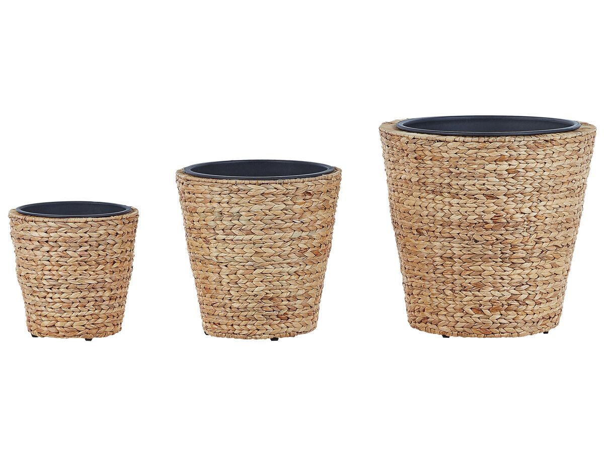 Beliani Conjunto de 3 macetas PLAKA