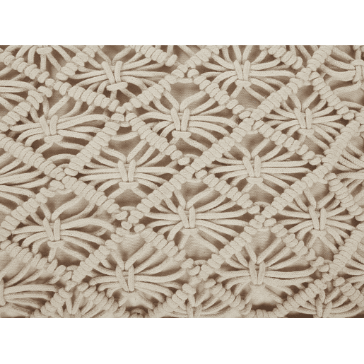 Pufe Macramé BERRECHID Algodão Creme 50 cm 50 cm 20 cm