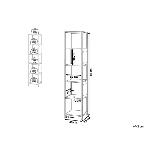 Estante com 5 prateleiras BOGOTA 165 cm Branco