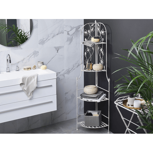 Estante de canto BIELLA Dobrável Metal Branco