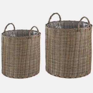 Beliani Conjunto de 2 vasos para plantas BITOLA