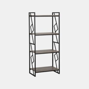 Estante com 4 prateleiras FORRES 143 cm CastanhoPreto