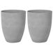 Beliani Conjunto de 2 macetas CROTON Beliani Conjunto de 2 macetas CROTON Gris Claro