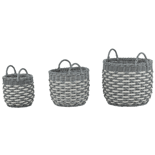 Conjunto de 3 vasos para plantas GEFIRA 313949 cm Cinzento