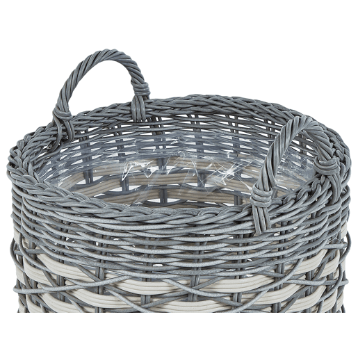 Conjunto de 3 vasos para plantas GEFIRA 313949 cm Cinzento