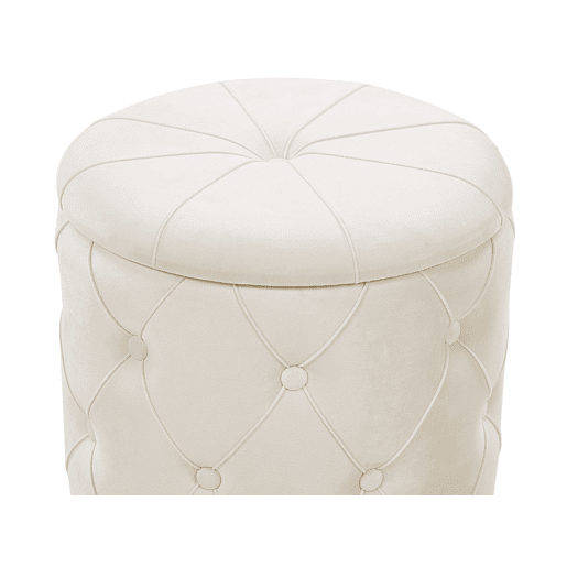 Conjunto de 2 tamboretes com arrumação PUEBLO Veludo Branco 4033 cm 4033 cm 4436 cm