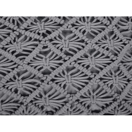 Pufe Macramé BERRECHID Algodão Cinzento 50 cm 50 cm 20 cm
