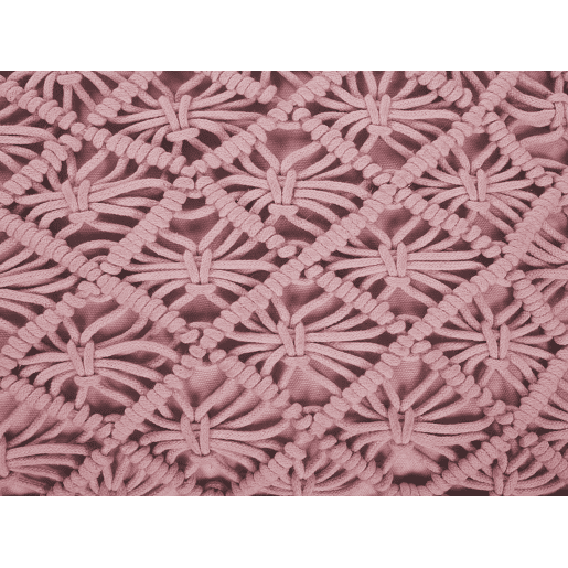 Pufe Macramé BERRECHID Algodão Rosa 50 cm 50 cm 20 cm