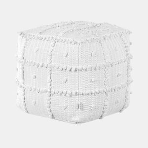 Pufe HARNAI Algodão Branco 40 cm 40 cm 40 cm