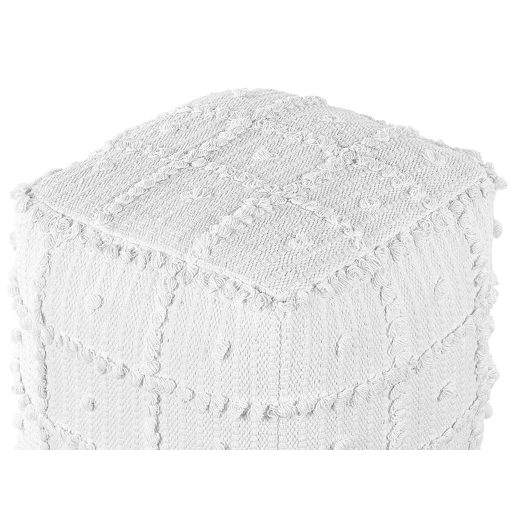 Pufe HARNAI Algodão Branco 40 cm 40 cm 40 cm Pufe HARNAI Algodão Branco 40 cm 40 cm 40 cm
