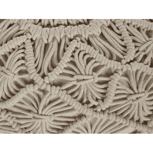 Pufe Macramé BERKANE Algodão Creme 50 cm 50 cm 30 cm