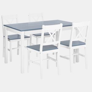 Conjunto de refeição MOANA Pinho Branco 4 lugares