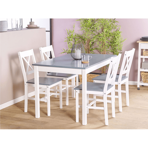 Conjunto de refeição MOANA Pinho Branco 4 lugares