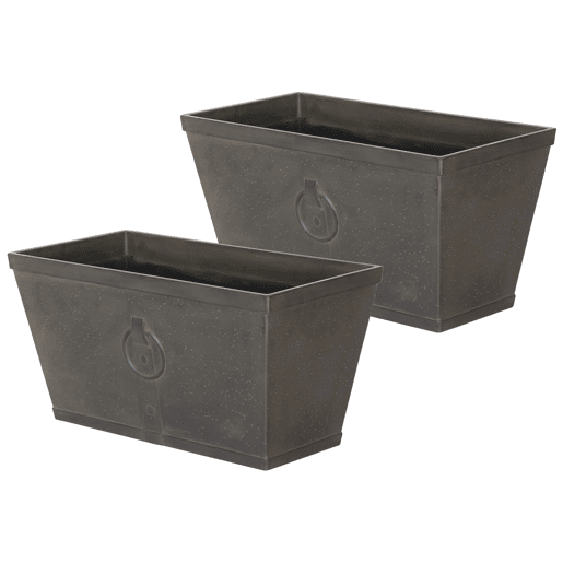 Beliani Conjunto de 2 vasos para plantas PORIA