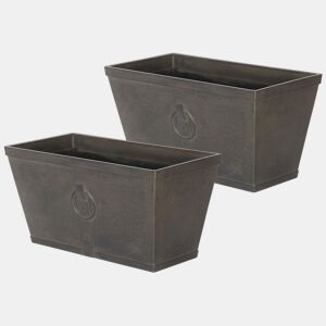 Beliani Conjunto de 2 vasos para plantas PORIA