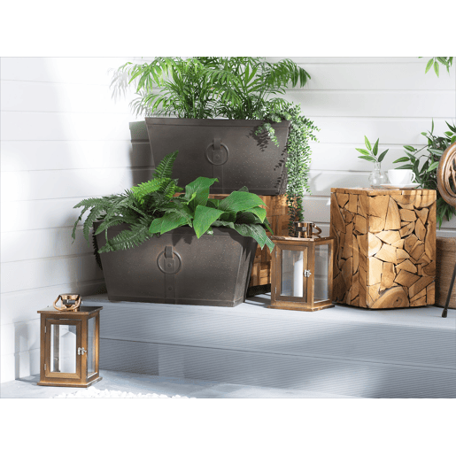Beliani Conjunto de 2 vasos para plantas PORIA