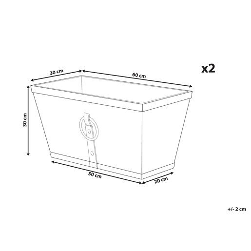 Beliani Conjunto de 2 vasos para plantas PORIA