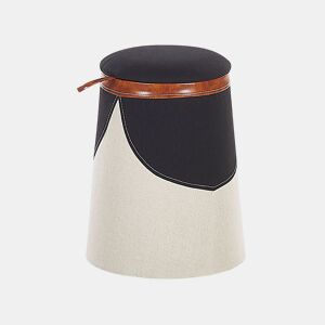 Pufe para crianças com arrumação APACHE Linho sintético Creme 33 cm 33 cm 45 cm
