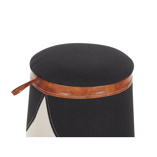 Pufe para crianças com arrumação APACHE Linho sintético Creme 33 cm 33 cm 45 cm