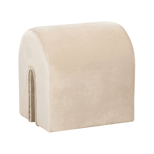 Pufe de veludo bege 35 x 42 cm MODOC