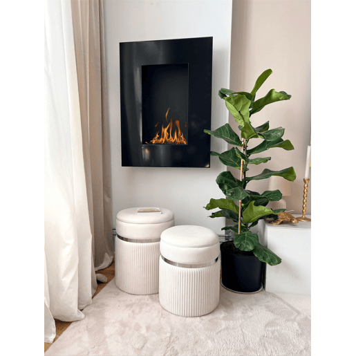 Conjunto de 2 tamboretes com arrumação CAMDENTON Veludo Branco creme 3631 cm 3631 cm 4438 cm