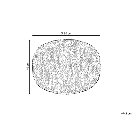 Pufe DUKI Juta Castanho 50 cm 50 cm 40 cm