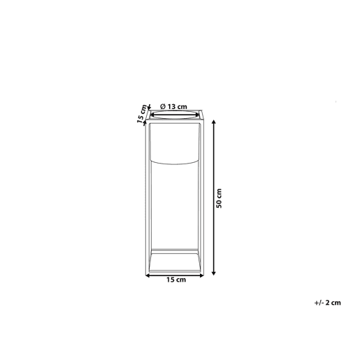 Vaso alto para plantas IDRA Metal 15 cm Preto