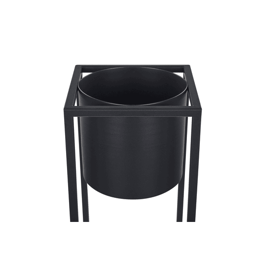 Vaso alto para plantas IDRA Metal 15 cm Preto