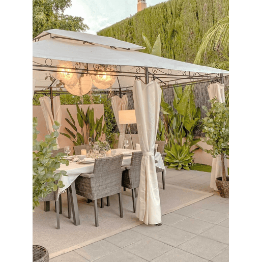 Pérgola de Jardim COLOS Metal 400 cm 300 cm Creme