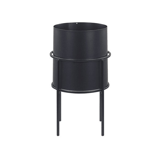 Vaso alto para plantas MILEA Metal 16 cm Preto