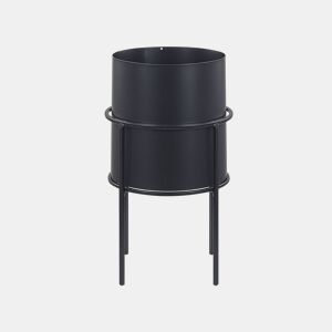 Vaso alto para plantas MILEA Metal 16 cm Preto