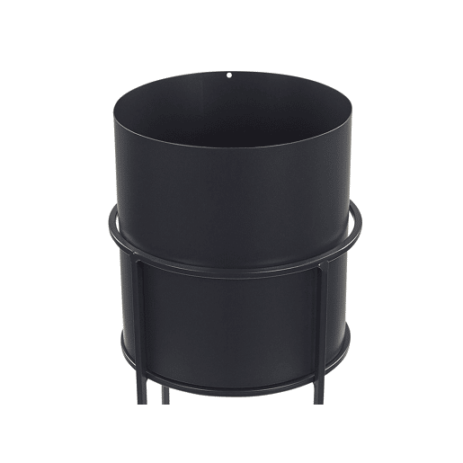 Vaso alto para plantas MILEA Metal 16 cm Preto