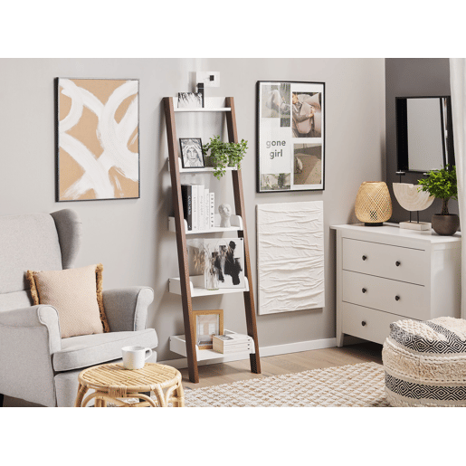 Estante com 5 prateleiras MOBILE DUO 166 cm CastanhoBranco