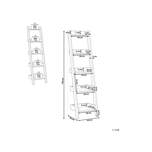 Estante com 5 prateleiras MOBILE DUO 166 cm CastanhoBranco