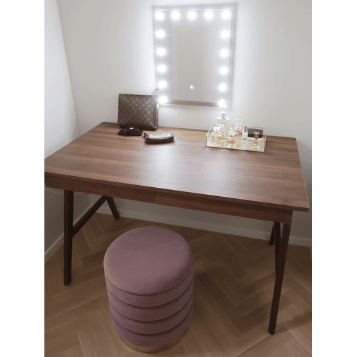 Conjunto de 2 tamboretes com arrumação GARLAND Veludo Rosa 4033 cm 4033 cm 4438 cm