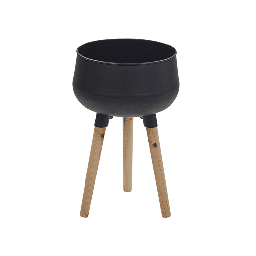 Vaso alto para plantas AGROS Metal 30 cm Preto