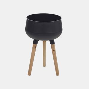 Vaso alto para plantas AGROS Metal 30 cm Preto