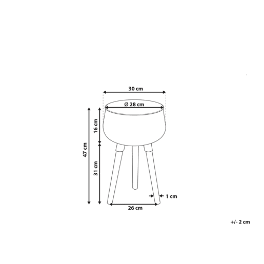 Vaso alto para plantas AGROS Metal 30 cm Preto