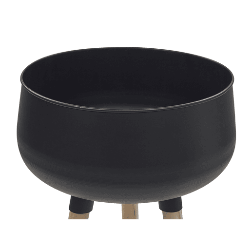 Vaso alto para plantas AGROS Metal 30 cm Preto