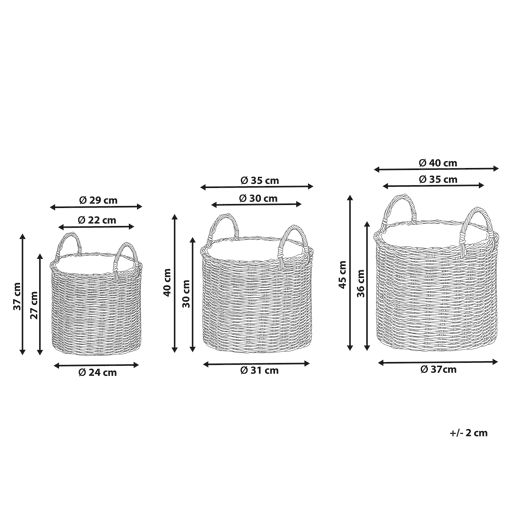 Conjunto de 3 vasos para plantas NIKITI 293540 cm Taupe