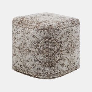 Pufe MEERUT Algodão Taupe 40 cm 40 cm 40 cm