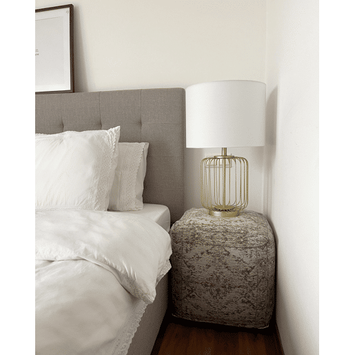Pufe MEERUT Algodão Taupe 40 cm 40 cm 40 cm