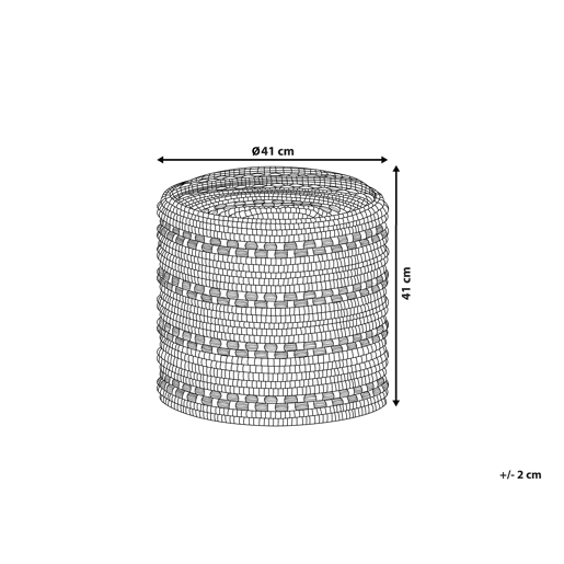 Pufe GUNTUR Lã PretoBranco 41 cm 41 cm 41 cm