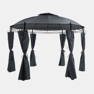 Pérgola de Jardim SAFARA Metal 368 cm 368 cm Cinzento grafite