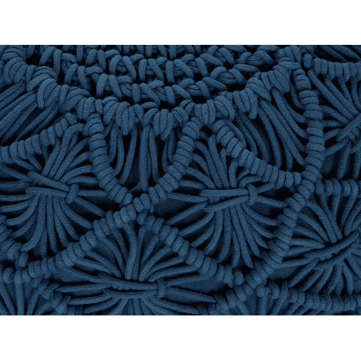 Pufe Macramé BERKANE Algodão Azul marinho 50 cm 50 cm 30 cm