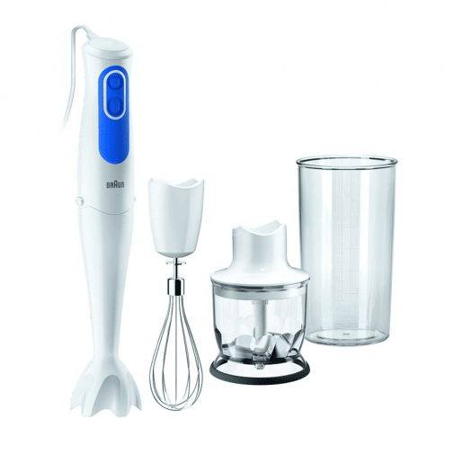 Minipimer MQ3025WH Omeleteira Braun. À prova de salpicos. Minipicer 350 ml e lâminas incluídas. 700 W. 600 ml