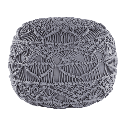 Pufe Macramé KAYSERI Algodão Cinzento 40 cm 40 cm 40 cm Pufe Macramé KAYSERI Algodão Cinzento 40 cm 40 cm 40 cm