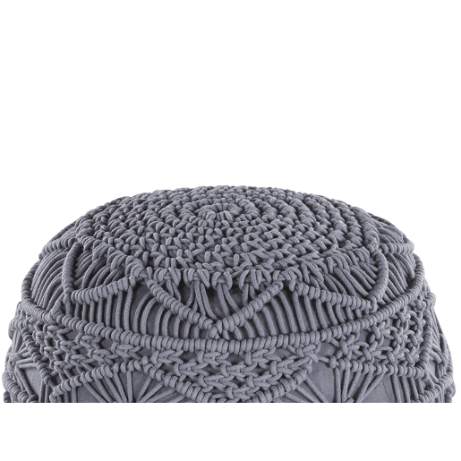 Pufe Macramé KAYSERI Algodão Cinzento 40 cm 40 cm 40 cm Pufe Macramé KAYSERI Algodão Cinzento 40 cm 40 cm 40 cm
