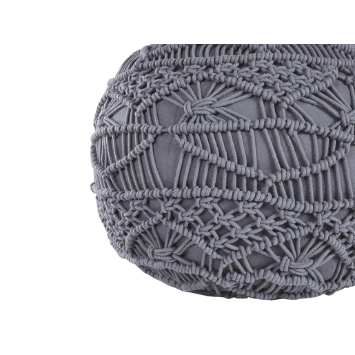 Pufe Macramé KAYSERI Algodão Cinzento 40 cm 40 cm 40 cm Pufe Macramé KAYSERI Algodão Cinzento 40 cm 40 cm 40 cm