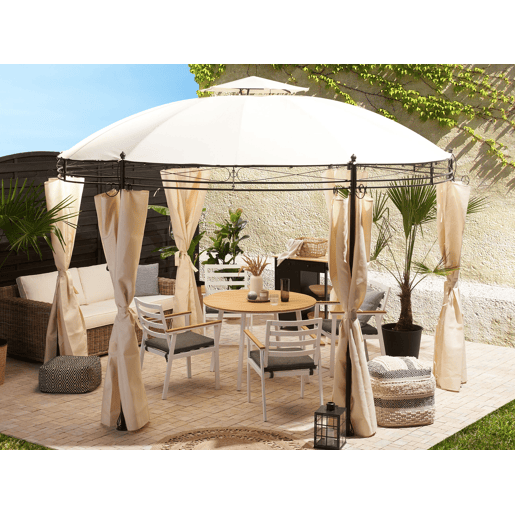 Pérgola de Jardim SAFARA Metal 368 cm 368 cm Creme